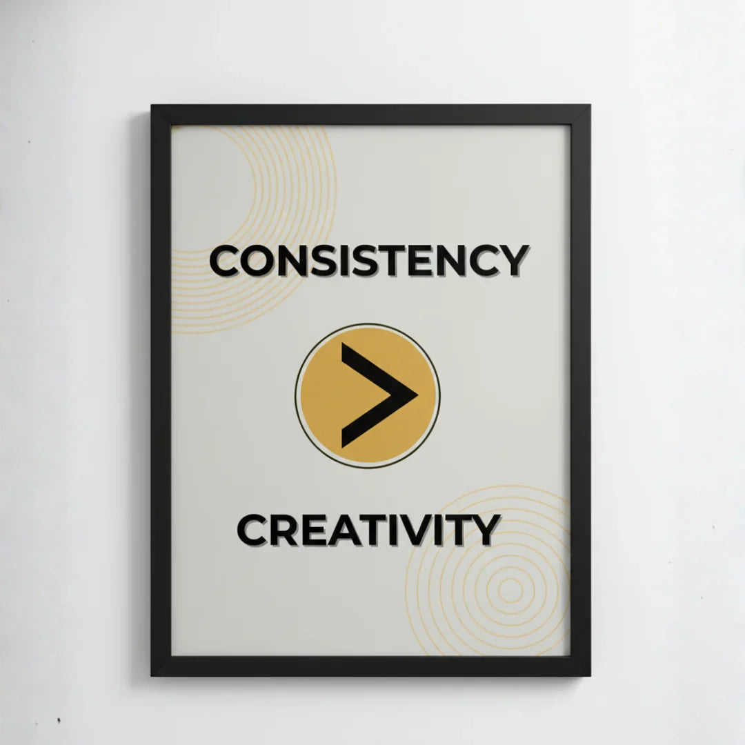 Consistency > Creativity. | Framed Wall Art for Media Buyers, Agencies
