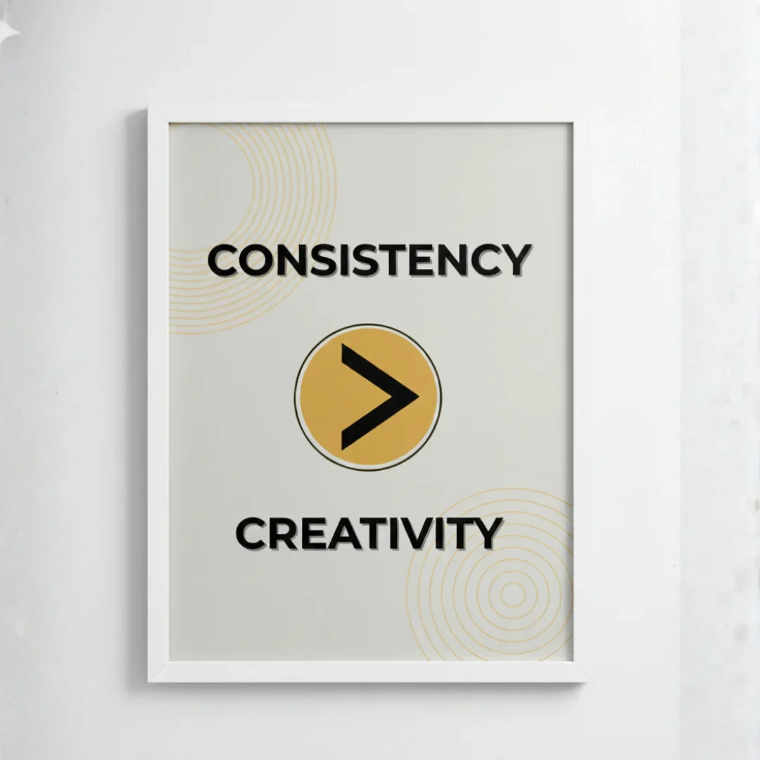 Consistency > Creativity. | Framed Wall Art for Media Buyers, Agencies