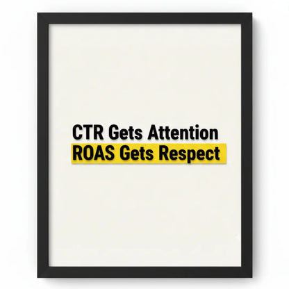 CTR Gets Attention. ROAS Gets Respect. | Framed Wall Art for Media Buyers, Agencies