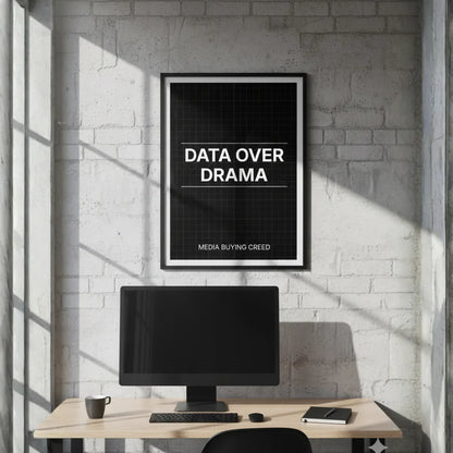 Data over drama. | Framed Wall Art for Media Buyers, Agencies