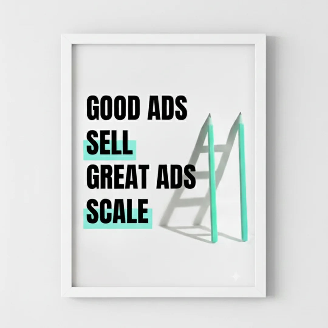 Good Ads Sell. Great Ads Scale. | Framed Wall Art for Media Buyers, Agencies