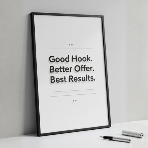 Good Hook. Better Offer. Best Results. | Framed Wall Art for Media Buyers, Agencies