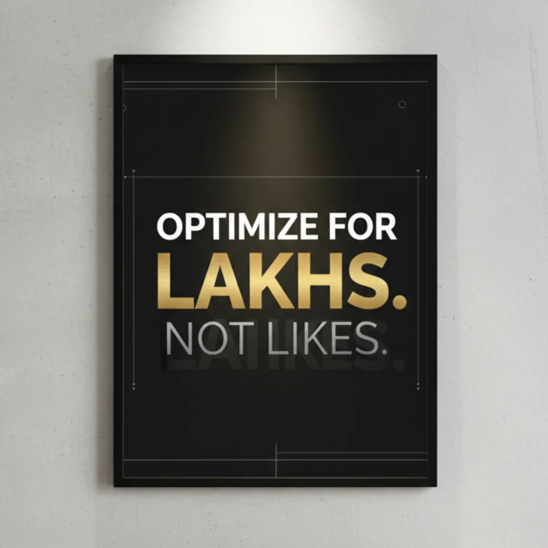 Optimize for Lakhs. Not Likes. | Framed Wall Art for Media Buyers, Agencies