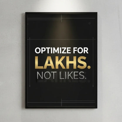 Optimize for Lakhs. Not Likes. | Framed Wall Art for Media Buyers, Agencies