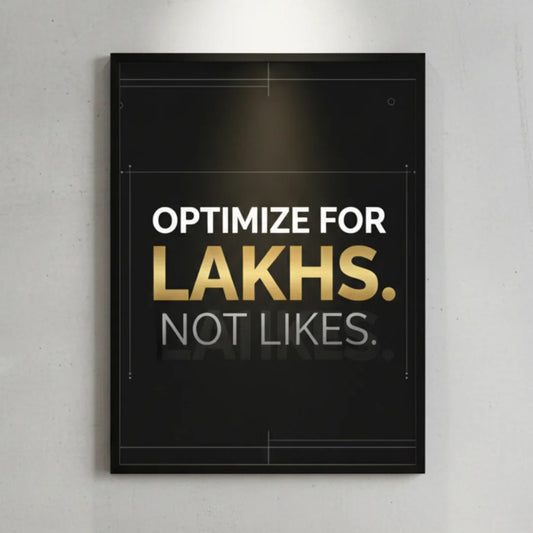 Optimize for Lakhs. Not Likes. | Framed Wall Art for Media Buyers, Agencies