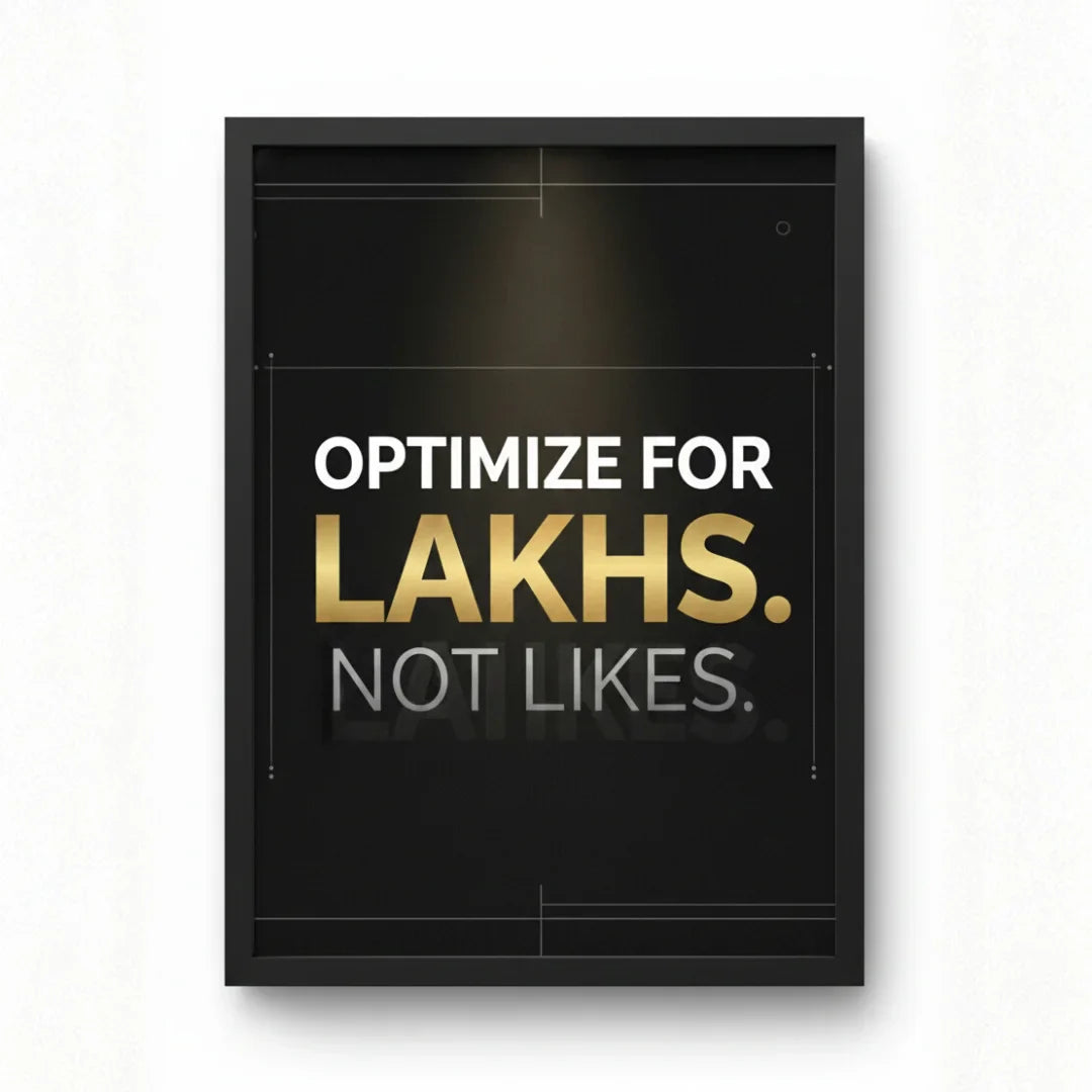 Optimize for Lakhs. Not Likes. | Framed Wall Art for Media Buyers, Agencies