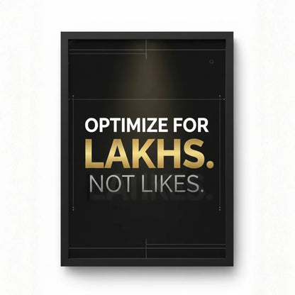 Optimize for Lakhs. Not Likes. | Framed Wall Art for Media Buyers, Agencies
