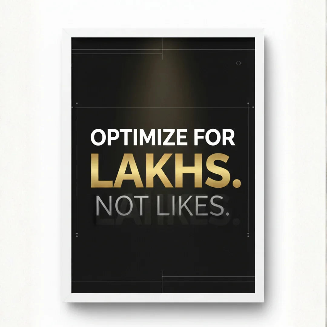 Optimize for Lakhs. Not Likes. | Framed Wall Art for Media Buyers, Agencies