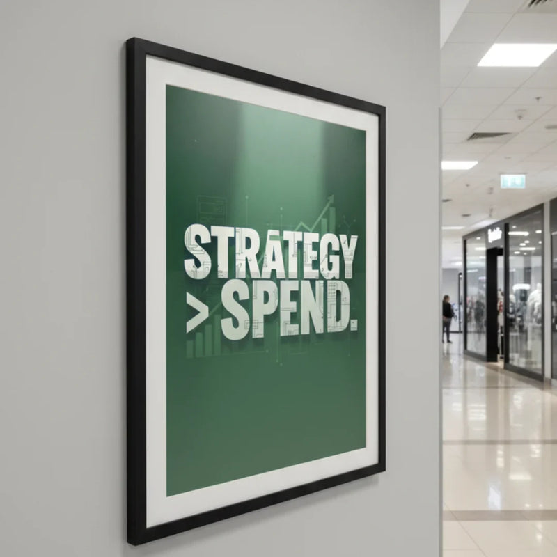 Strategy > Spend | Framed Wall Art for Media Buyers, Agencies
