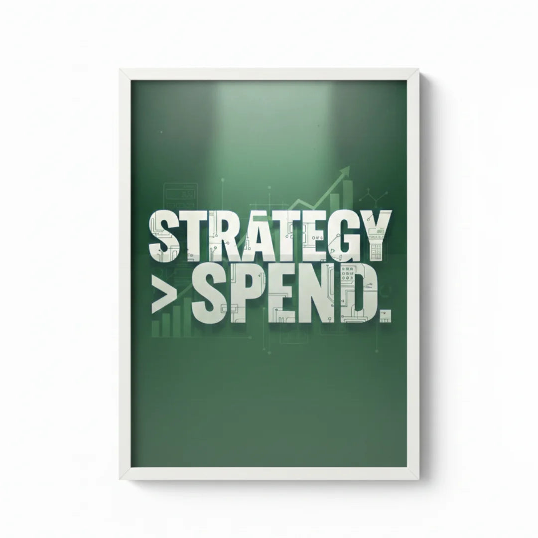 Strategy > Spend | Framed Wall Art for Media Buyers, Agencies